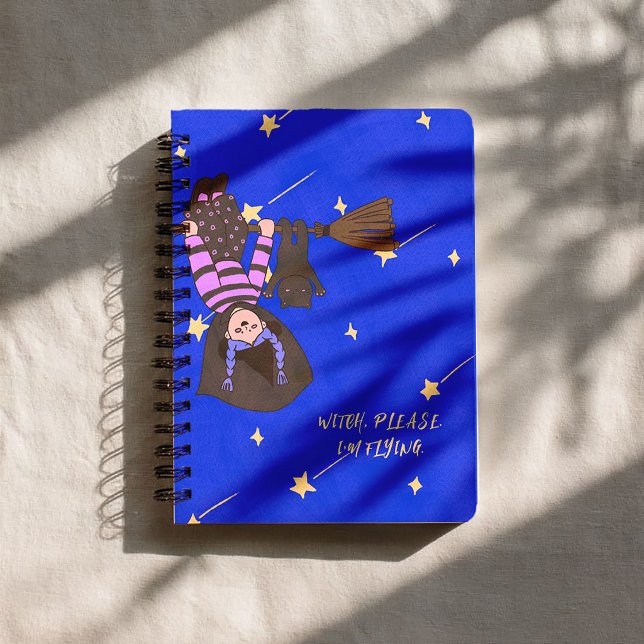 Fly On Over Cute Witch Halloween  Notebook (Creator Uploaded)