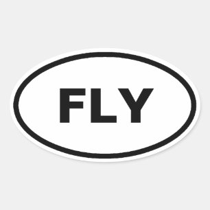 Fly oval car stickers