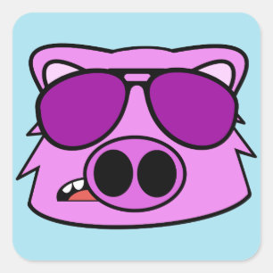 Fly Pig Square Sticker