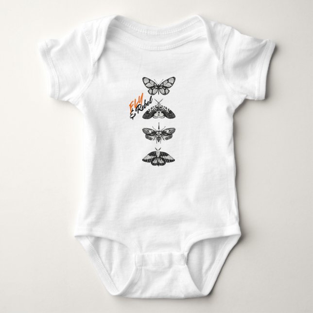 Fly&Rebel is for the dreamers and the wanderers Baby Bodysuit (Front)