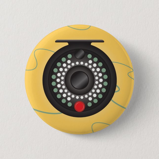 Fly Reel 6 Cm Round Badge (Front)
