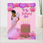 Fly Sister African American Birthday  Card<br><div class="desc">This beautiful and elegant birthday card features pink and purple roses,  and an African American woman in a pink gown.  Get this classy and cute birthday cards for your sister and put a smile on her face.</div>