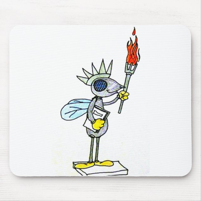 fly statue of liberty mouse pad (Front)
