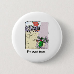 Fly Swat Team Funny Police Gifts & Collectibles 6 Cm Round Badge