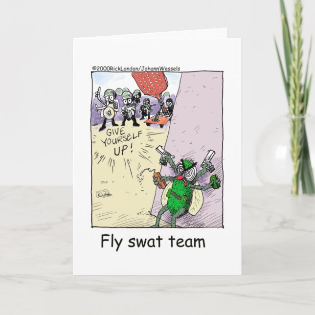 Fly Swat Team Funny Police Gifts & Collectibles Card (Front)