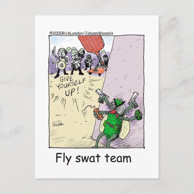 Fly Swat Team Funny Police Gifts & Collectibles Postcard (Front)