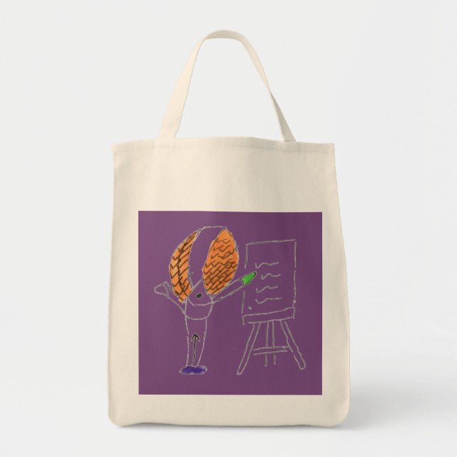 Fly Teacher Grocery Tote Bag (Front)