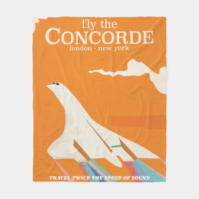 Fly the Concorde Fleece Blanket (Front)