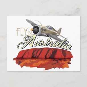 Fly To Australia Postcard