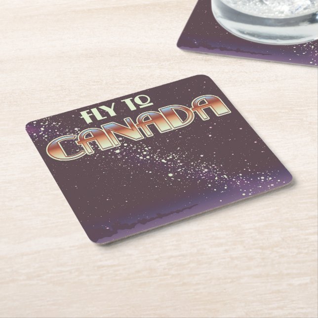 Fly To Canada Square Paper Coaster (Angled)