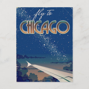 Fly to Chicago Postcard