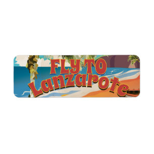 Fly to Lanzarote Vintage Poster