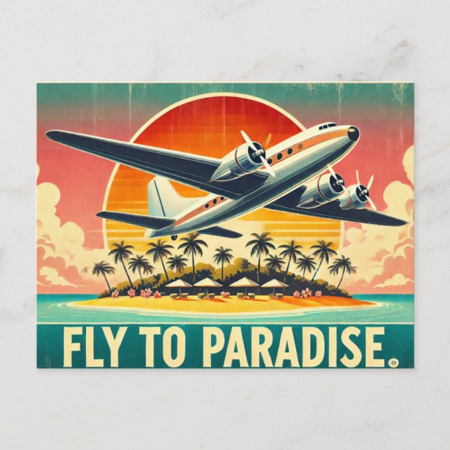 Fly to Paradise Postcard (Front)