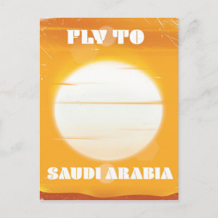 Fly to Saudi Arabia vintage travel poster Postcard