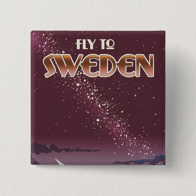 Fly to Sweden 15 Cm Square Badge (Front)