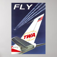 FLY TWA Trans World Airlines Boeing 707 Travel