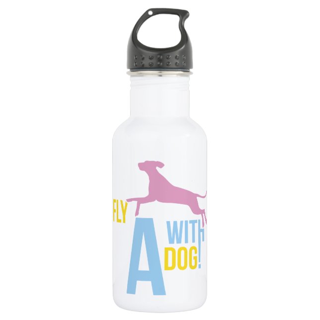 Fly With a Dog 532 Ml Water Bottle (Front)