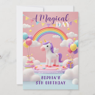 Fly with Unicorn – Birthday Party Invitation