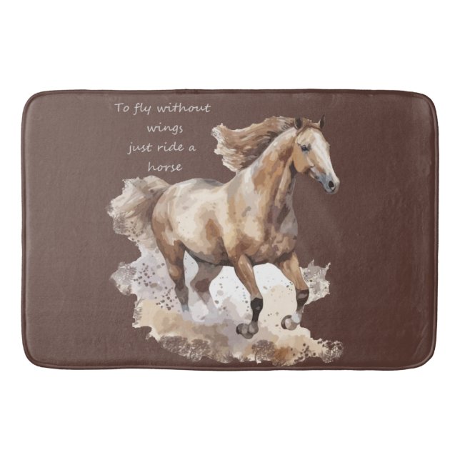 Fly Without Wings Just Ride a Horse Custom Bath Mat (Front)