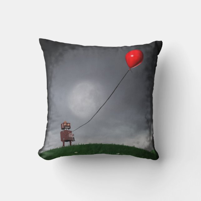 Fly Your Little Red Balloon Cushion (Front)
