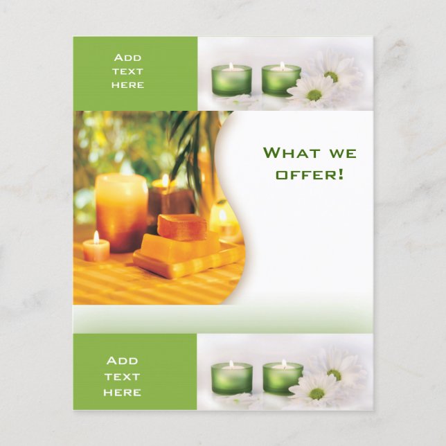 Flyer Beauty Salon Spa Green 3 Template Small (Front)