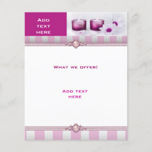 Flyer Beauty Salon Spa Pink White StripeTemplate