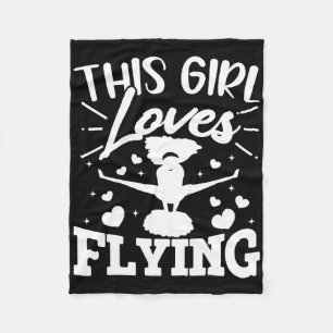Flyer Cheer Cheerleader Cheerleading This Girl Lov Fleece Blanket