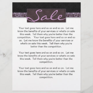 Flyer Damask Black Purple Sale