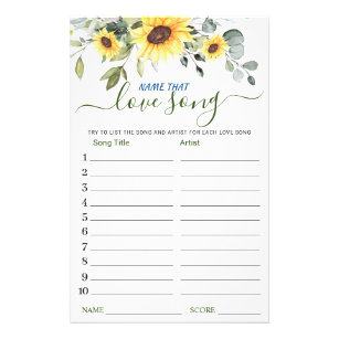 FLYER PAPER Eucalyptus Name that Love Song Game