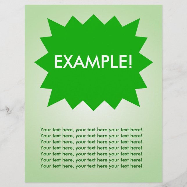 Flyer Template: Attention Getter: Green Explosion! (Front)