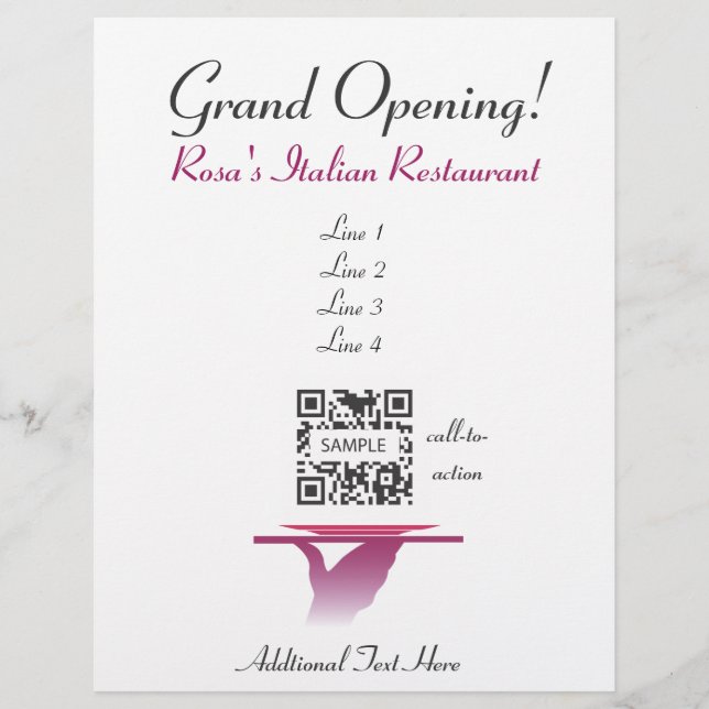 Flyer Template Rosa's Italian Restaurant (Front)