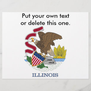 Flyer with Flag of Illinois, U.S.A.