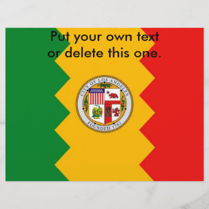 Flyer with Flag of Los Angeles, California, U.S.A.