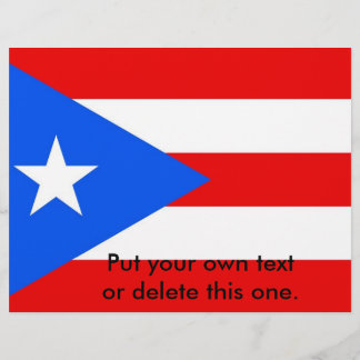Flyer with Flag of Puerto Rico, U.S.A.