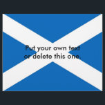 Flyer with Flag of Scotland<br><div class="desc">Promote your event or message with our eye-catching flyer featuring the flag of Scotland! Crafted with meticulous attention to detail, this flyer is more than just a promotional tool; it’s a celebration of Scotland’s rich heritage and cultural pride. The design prominently displays the iconic Saltire, adding a unique and meaningful...</div>