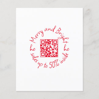 Flyer with qr code and Christmas sales custom