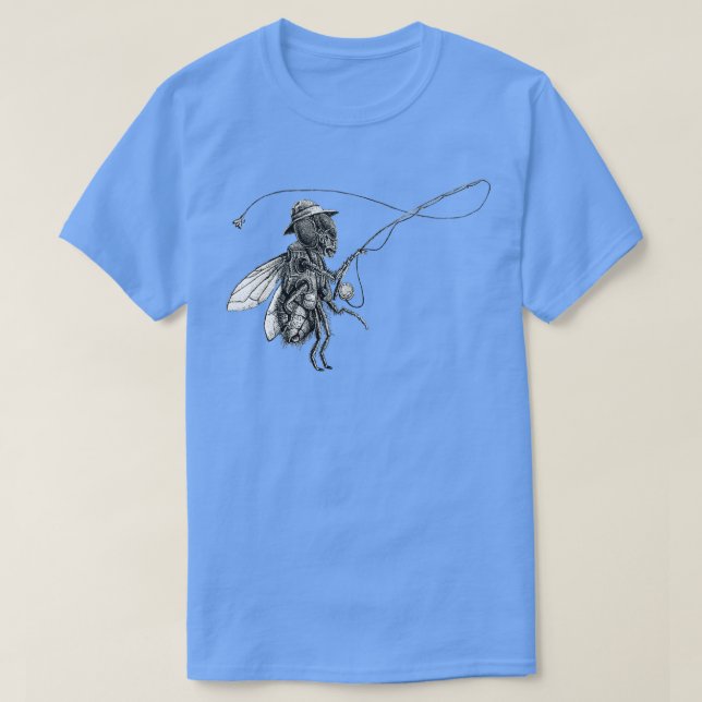 FlyFishing Black and White T-Shirt (Design Front)