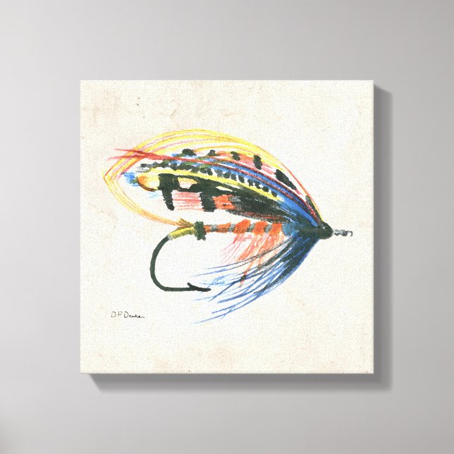 FlyFishing Lure Art Salmon Fly Lure Canvas Print (Front)