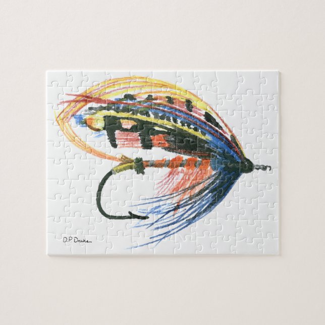 FlyFishing Lure Art Salmon Fly Lure Jigsaw Puzzle (Horizontal)
