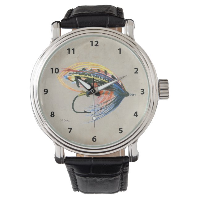 FlyFishing Lure Art Salmon Fly Lure Watch (Front)