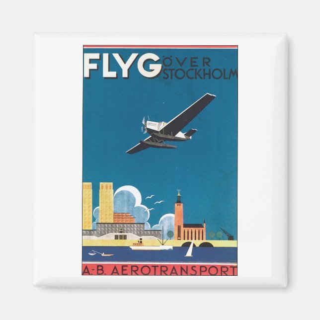 Flyg Over Stockholm, AB Aerotransport Magnet (Front)