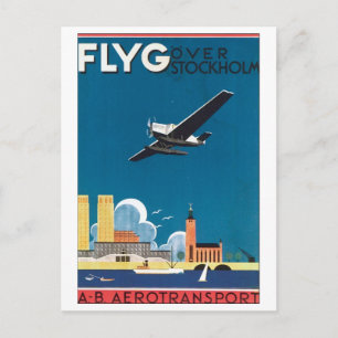Flyg Over Stockholm, AB Aerotransport Postcard