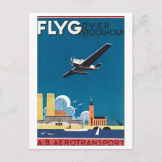 Flyg Over Stockholm, AB Aerotransport Postcard