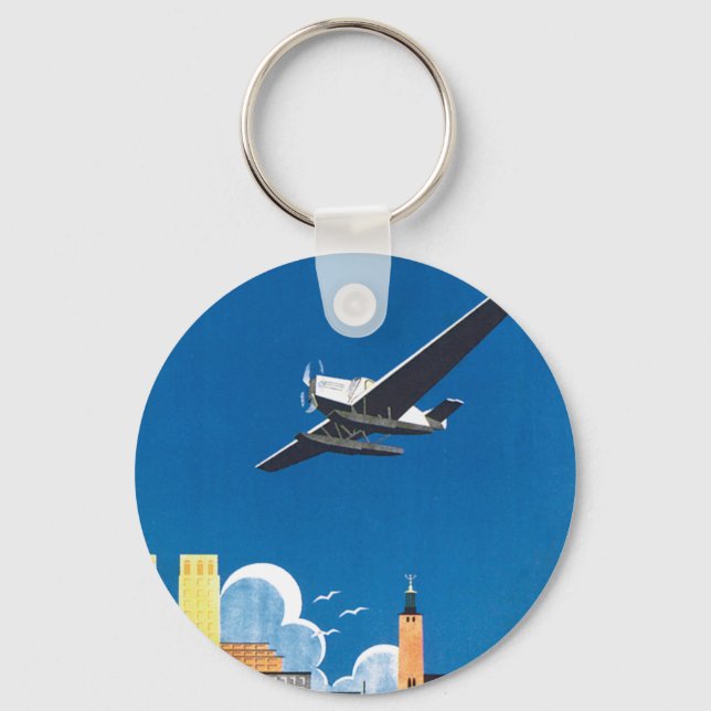 Flyg Over Stockholm Key Ring (Front)
