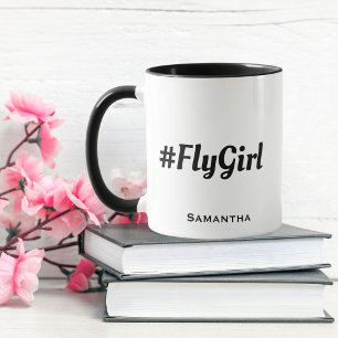 #FlyGirl Typography Custom Name Simple Modern  Mug