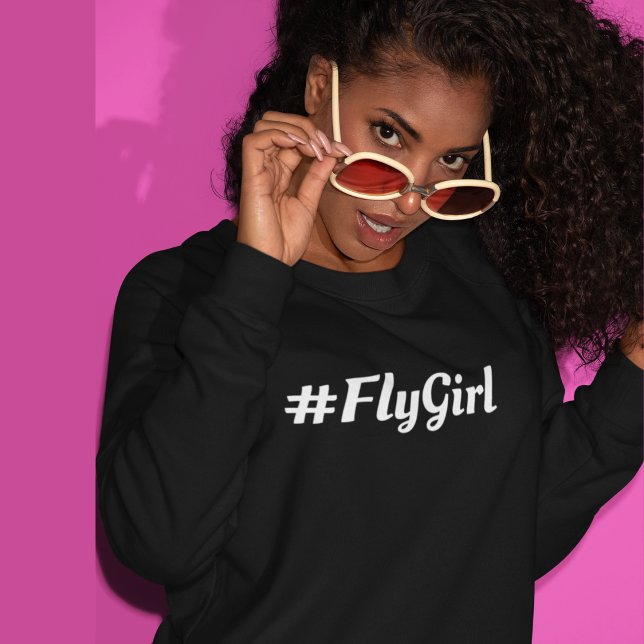 #FlyGirl Typography Simple,Modern Travel Sweatshirt (Creator Uploaded)