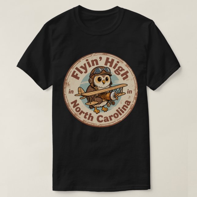 Flyin’ High_ North Carolina Aviation-Themed Artwor T-Shirt (Design Front)