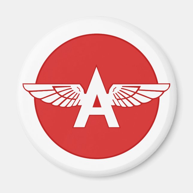 Flying A Gasoline Red Circle Flat version Magnet (Front)
