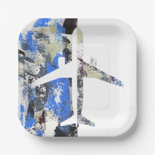 Flying Abstract by Michael Moffa Paper Plate