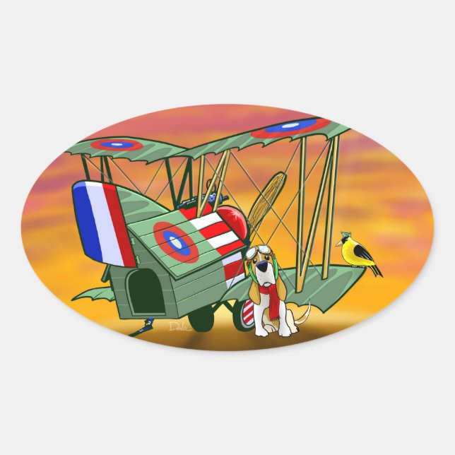 flying ace oval sticker (Front)